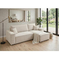 BIG-SOFA Monte Beige Rechts - Beige, Textil (244/85/200cm) - B&B Home