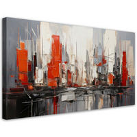 LEINWANDBILD Stadt Abstraktion Architektur 100x50cm - Grau, Textil (100/50cm) - Feeby