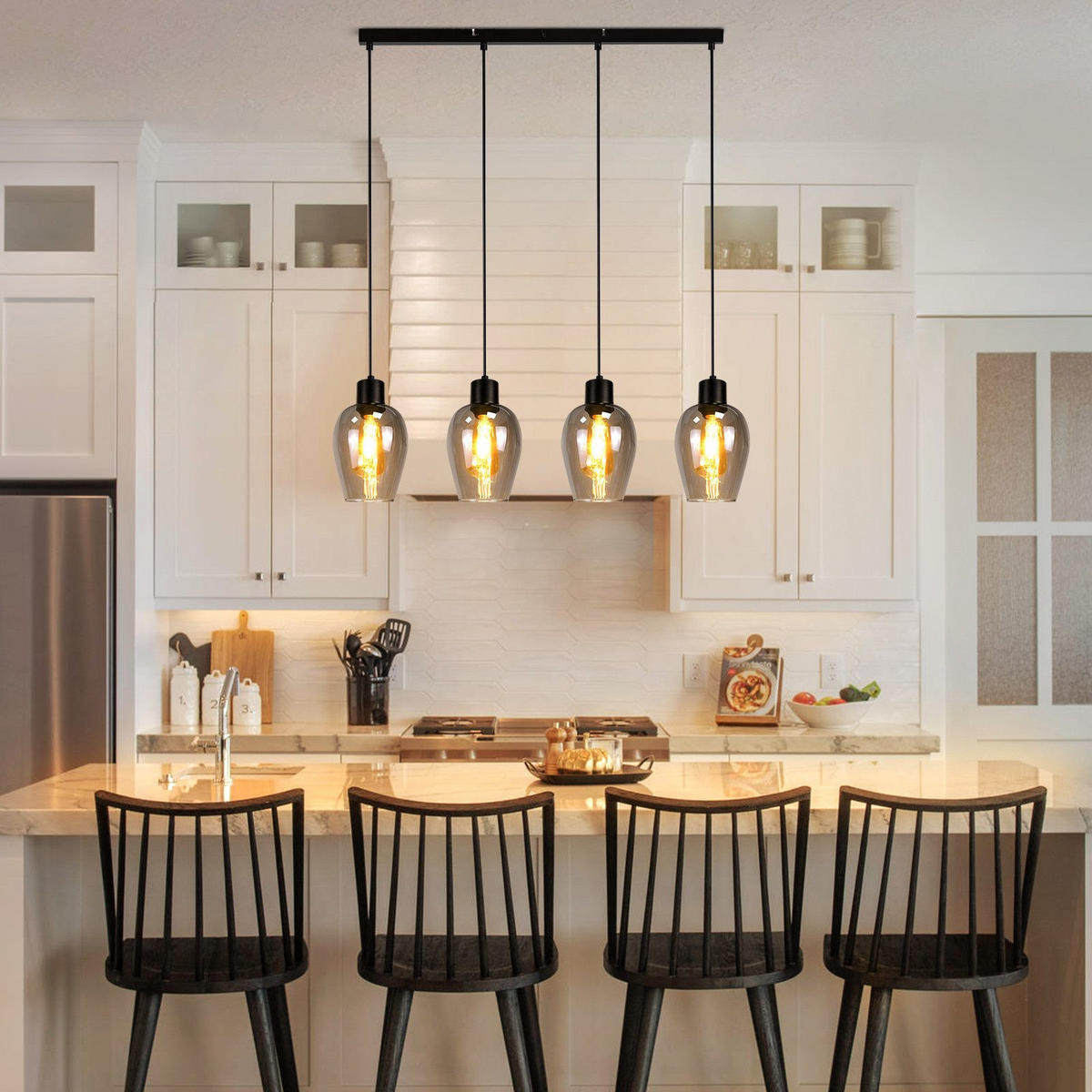 PENDELLEUCHTE BIRTHA Ⅲ 70/5/120 cm - Schwarz, Metall (70/5/120cm) - Nettlife