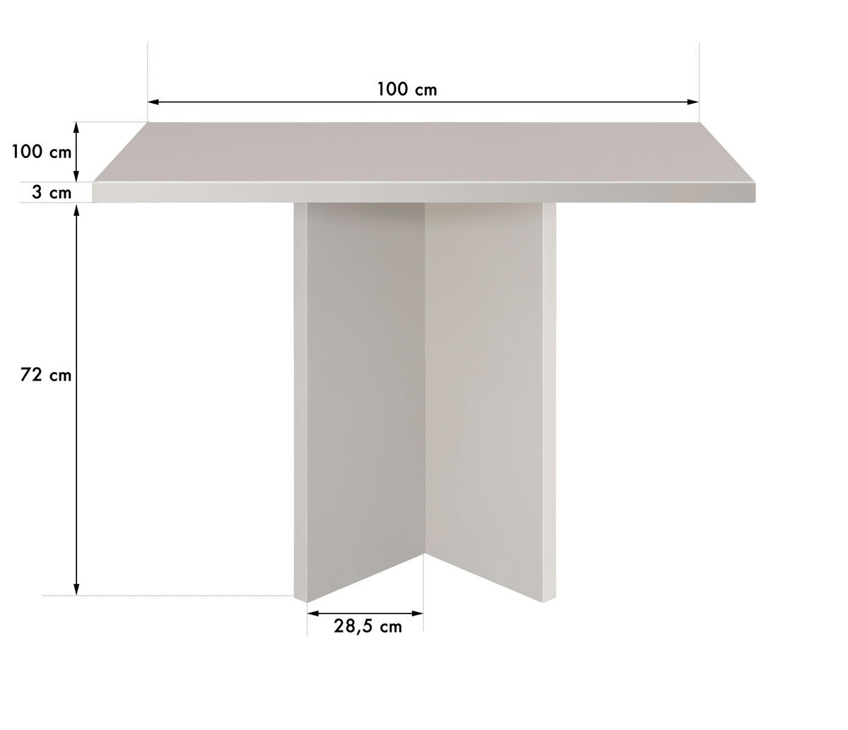 ESSTISCH Quadratischer mit laminiertem , 100/100 cm, Taupe - Beige, Holzwerkstoff (100/100/75cm) - RNT By Really Nice Things