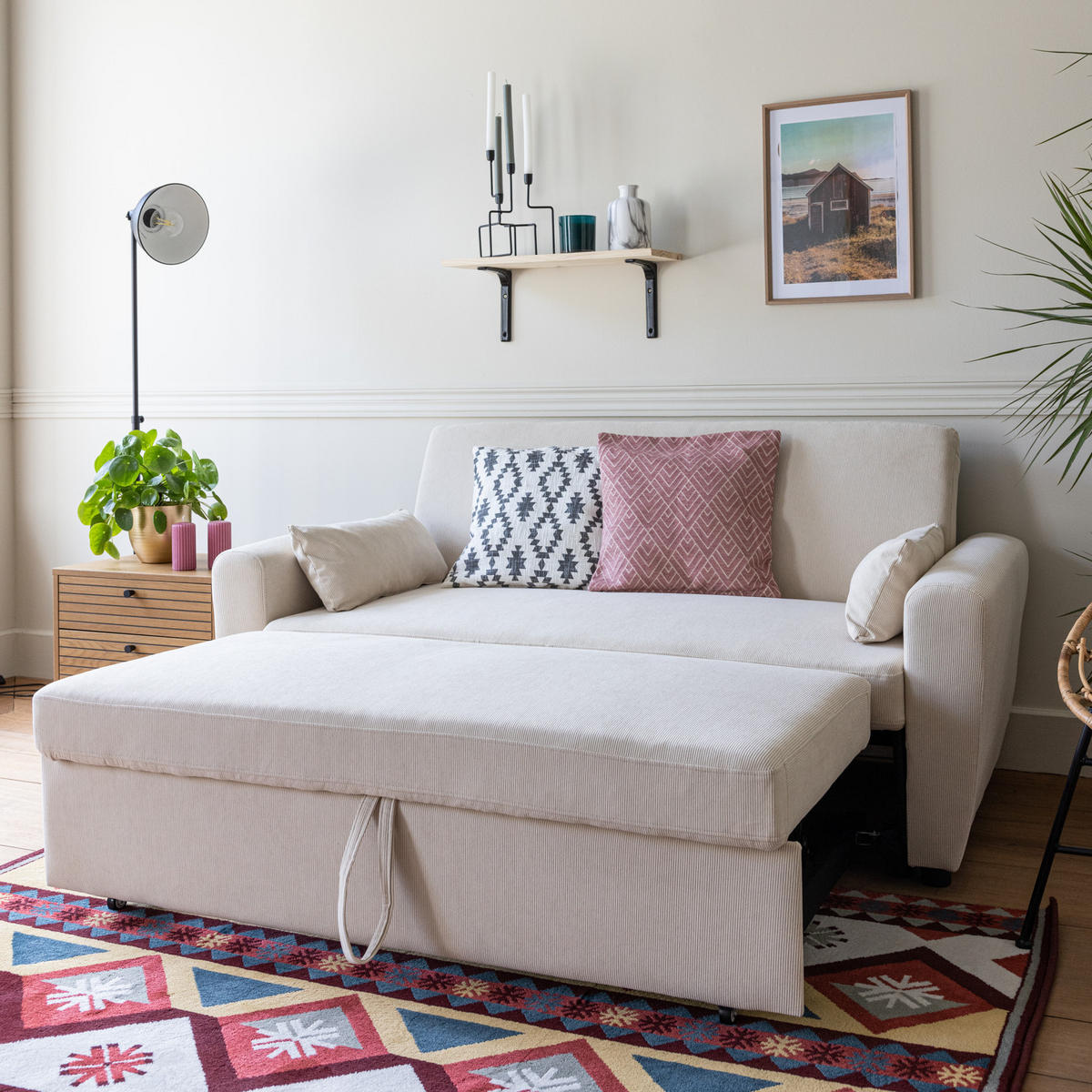 SOFA MATT Beige 2 Plätze - Beige, Textil (93/85/169cm) - Happy Garden