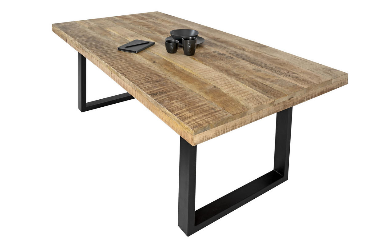 ESSTISCH RIO - Beige/Schwarz, Holz/Metall (100/300/77cm) - SAM
