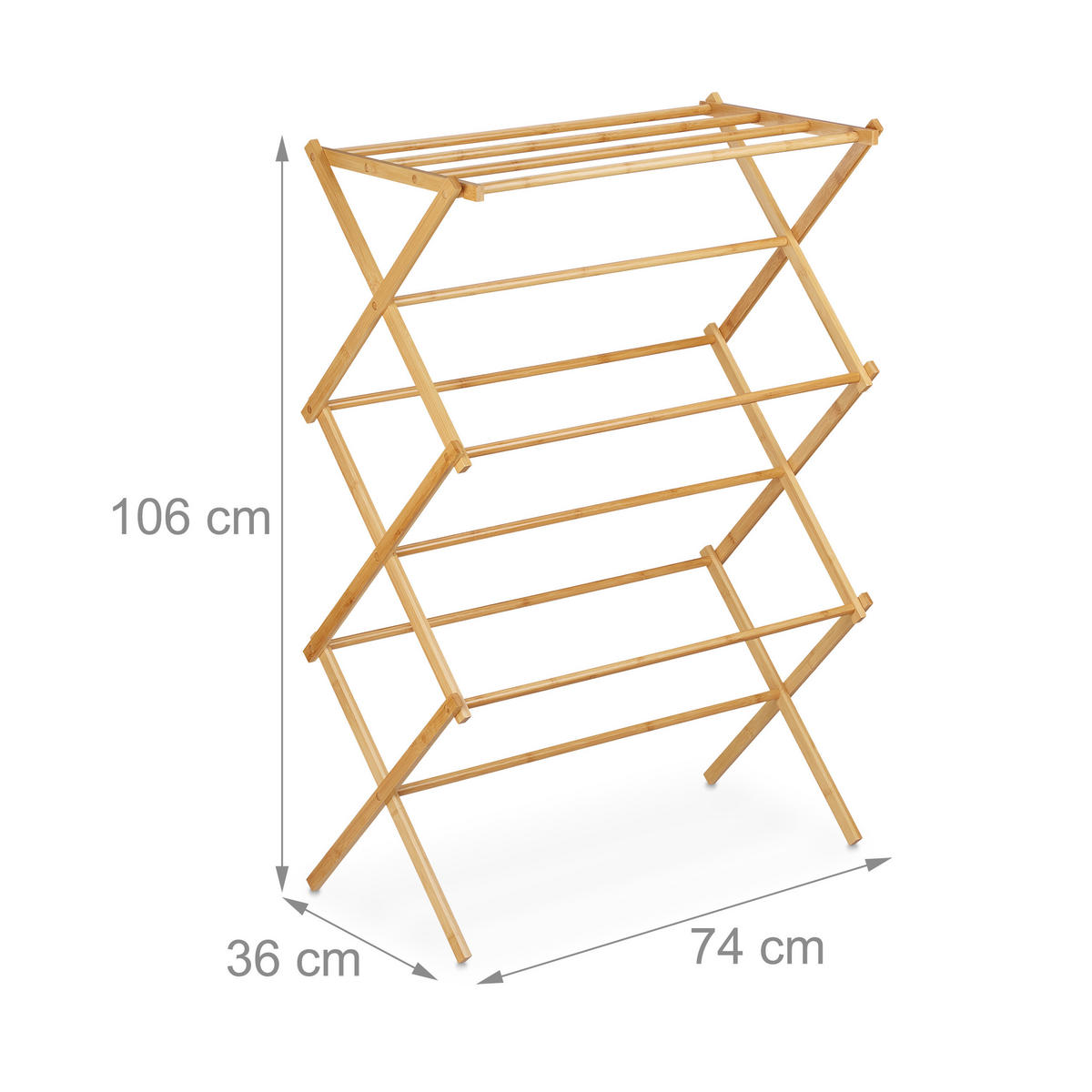 HANDTUCHHALTER - Hellbraun, Holz (74/106/36cm) - Relaxdays