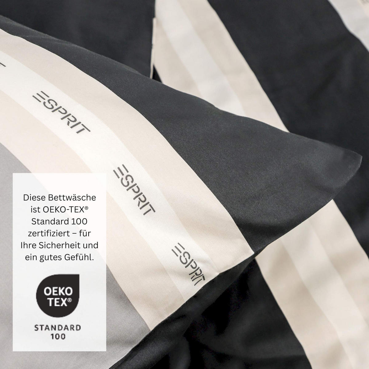 RENFORCÉ BETTWÄSCHE SALMLO - Anthrazit, Textil (140/200cm) - Esprit