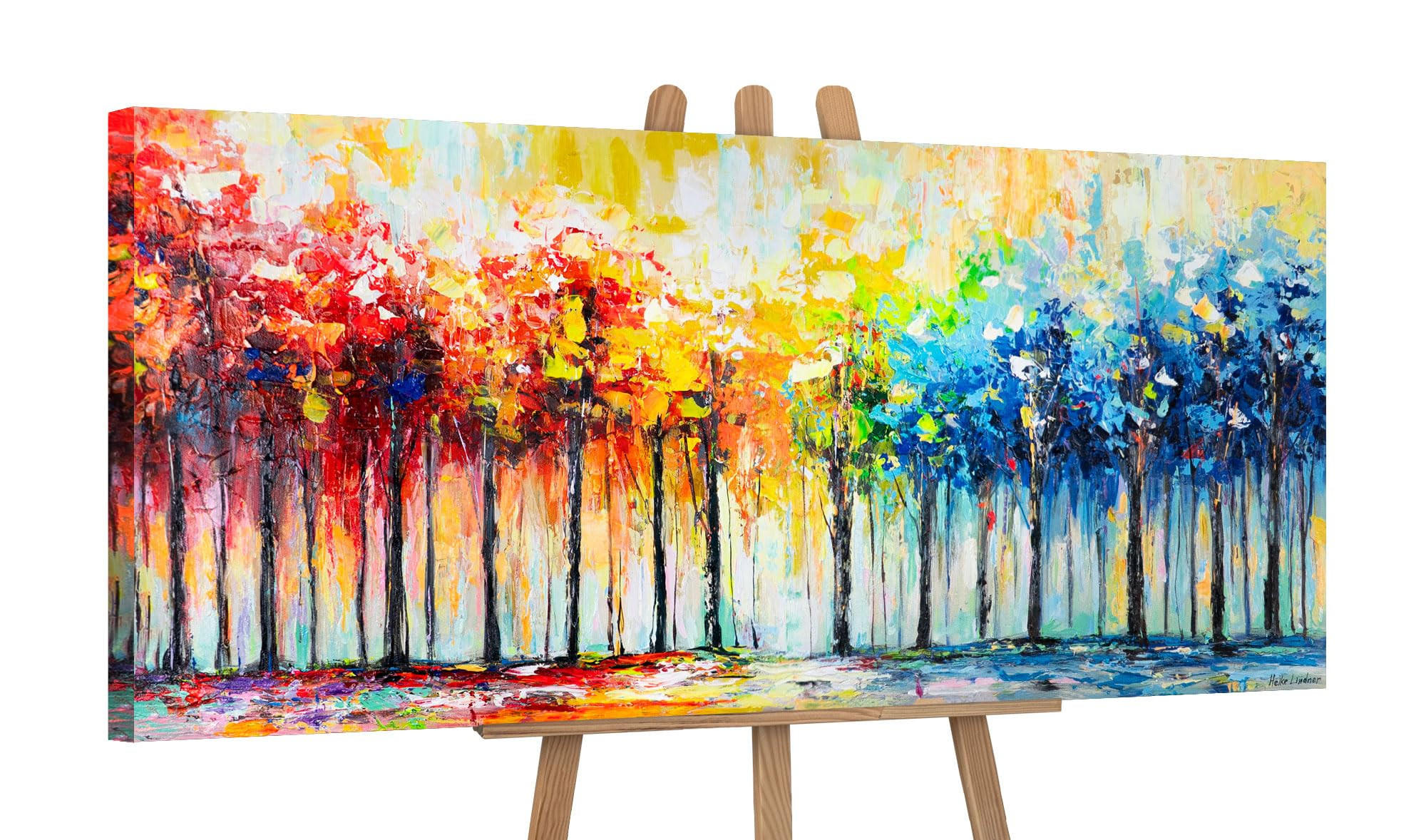 GEMÄLDE Farben der Natur auf Keilrahmen 115x50 cm - Multicolor, Holz (115/50cm) - YS-art gallery
