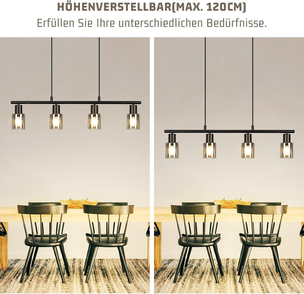 HÄNGELEUCHTE Myrm 140/30/68.5 cm - Schwarz, Metall (68.5/140/30cm) - ZMH