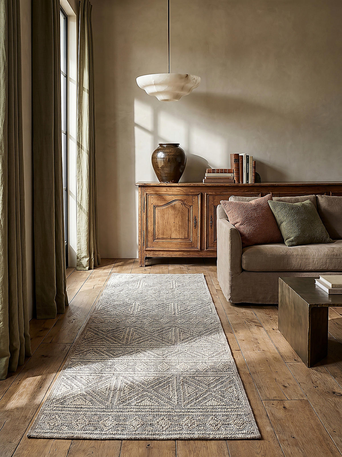 TEPPICH Waschbar LEAM, geometrisch, Grau, 58 x 230 cm - Grau, Textil (58/230cm) - KADIMA DESIGN
