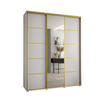 SCHWEBETÜRENSCHRANK 235,2/200/60 3-türig - Goldfarben/Weiß, Holz/Metall (200/235/60cm) - Abiks Möbel