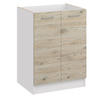 KÜCHENUNTERSCHRANK D60 2D eiche bordeaux - Bordeaux, Holzwerkstoff (60/82/44cm) - roe furniture