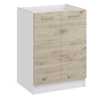 KÜCHENUNTERSCHRANK D60 2D eiche bordeaux - Bordeaux, Holzwerkstoff (60/82/44cm) - roe furniture