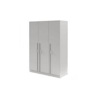 DREHTÜRENSCHRANK BRISSO BR2 150/210/60,5 cm in Platingrau mit Metallgriffen - Grau, Holzwerkstoff/Metall (150/210/61cm) - Deine Möbel 24