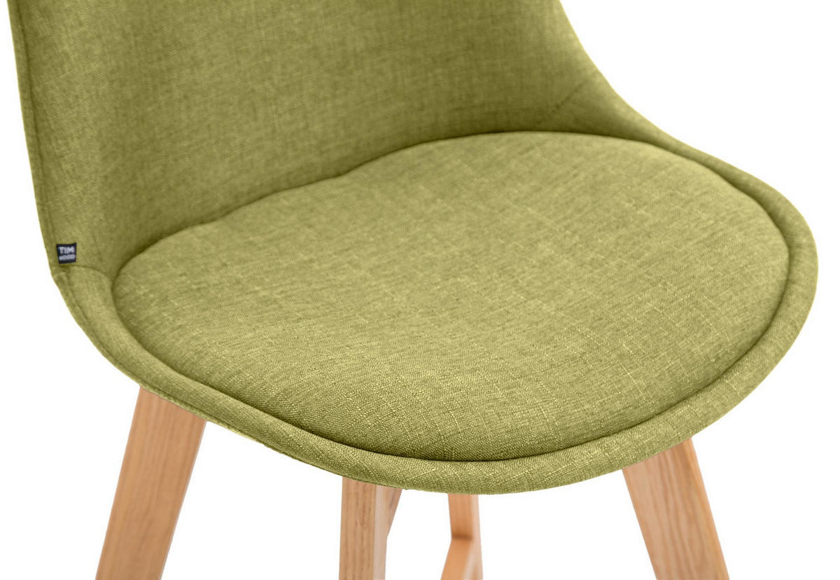 BARHOCKER Stoff grün - Eukalyptusholzfarben/Grün, Holz/Textil (48/112/56cm) - CLP