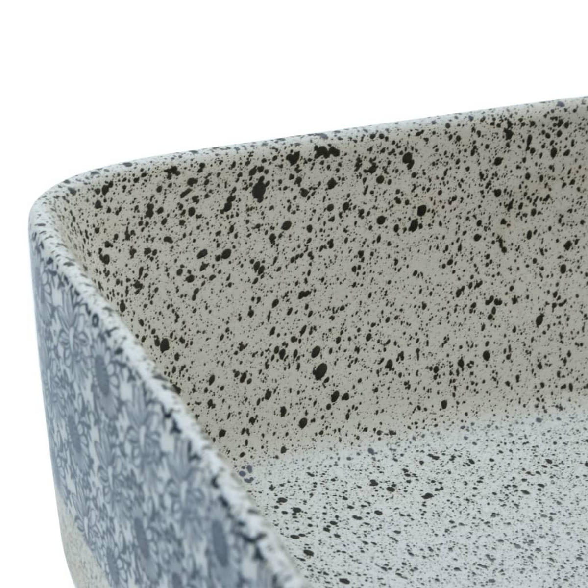 AUFSATZWASCHBECKEN Grau Blau Rechteckig 46/35,5/13Cm Keramik - Grau, Keramik (35.5/13/46cm) - vidaXL