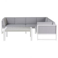 LOUNGE-SET 6-Sitzer grau Castella - Grau, Metall - Beliani
