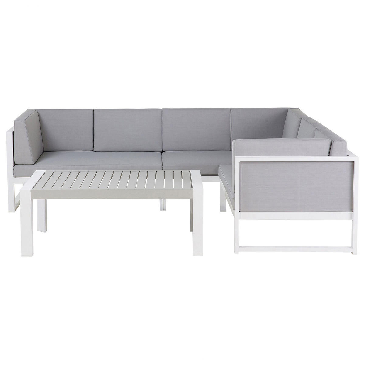 LOUNGE-SET 6-Sitzer grau Castella - Grau, Metall - Beliani