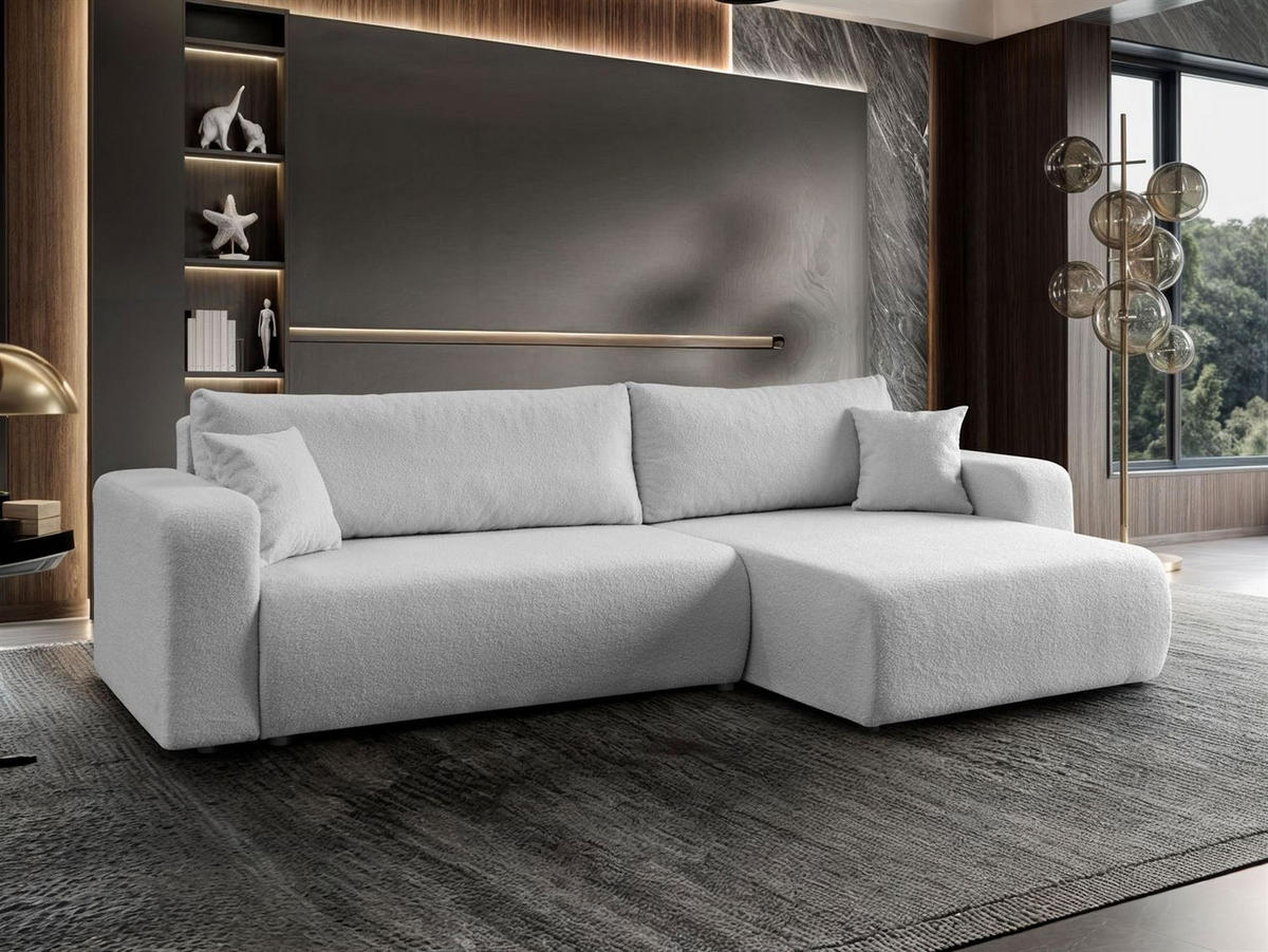 ECKSOFA VESPO XL mit Schlaffunktion und Bettzeugkasten - Grau, Textil (267/143cm) - Lookway