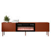 TV-LOWBOARD Rafael 200 EF mit Kamin - Rot, Holzwerkstoff/Metall (200/58/40cm) - MIRJAN24