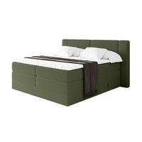 BOXSPRINGBETT mit Matratze H3/H4 - EVON KING - 140x200 cm Grün - Jadegrün, Holzwerkstoff (140/200cm) - ALTDECOR