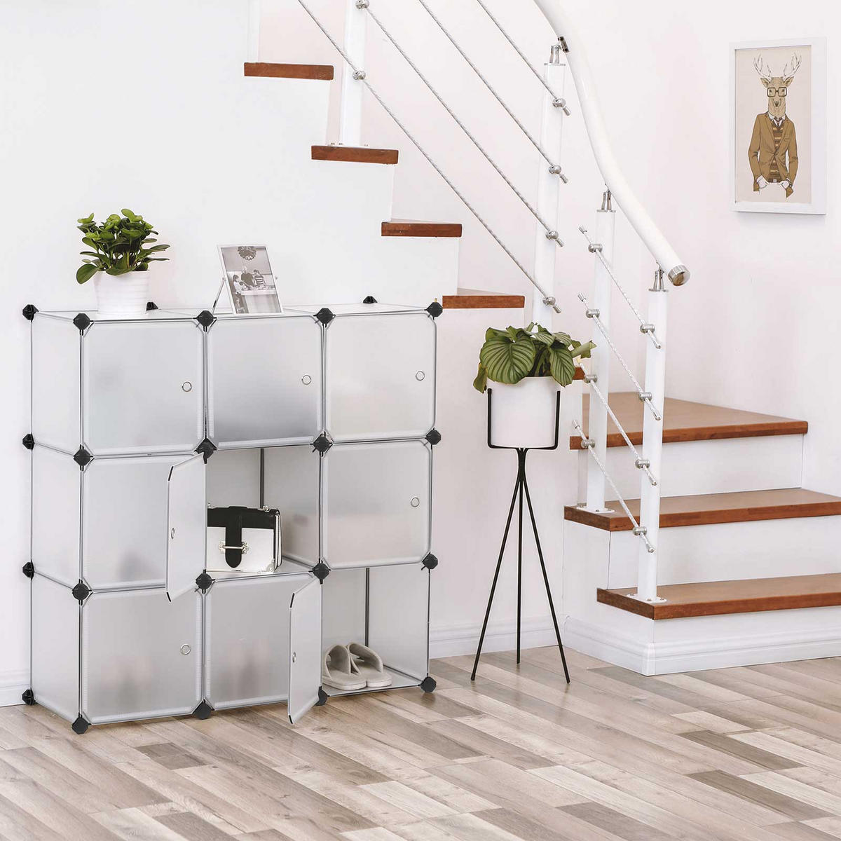 STECKREGAL REGALSYSTEM - Weiß, Kunststoff (123/31/93cm) - Hansiro