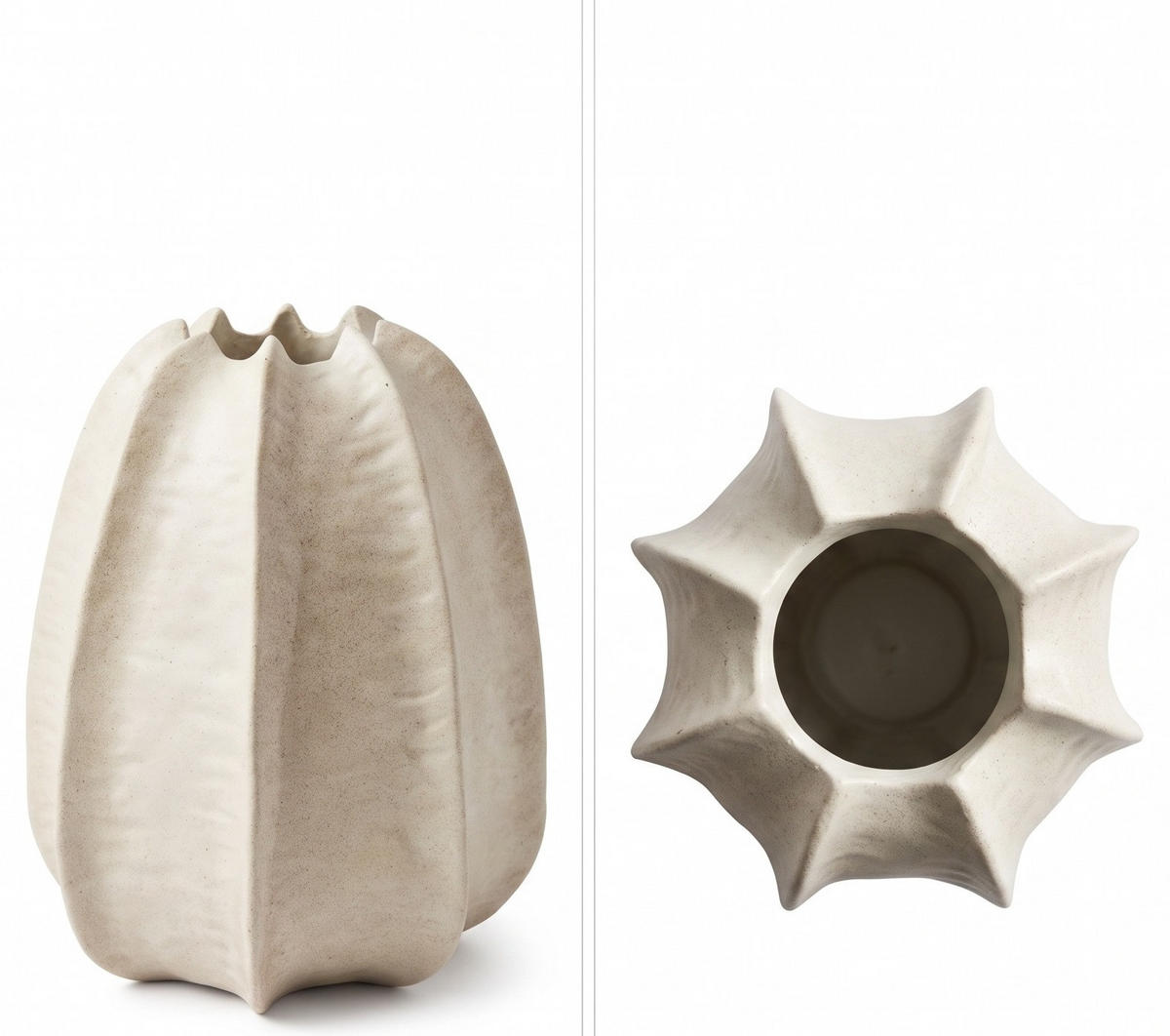 VASE Manon 17/26cm Poliresin - Beige, Kunststoff (28cm) - Mondex