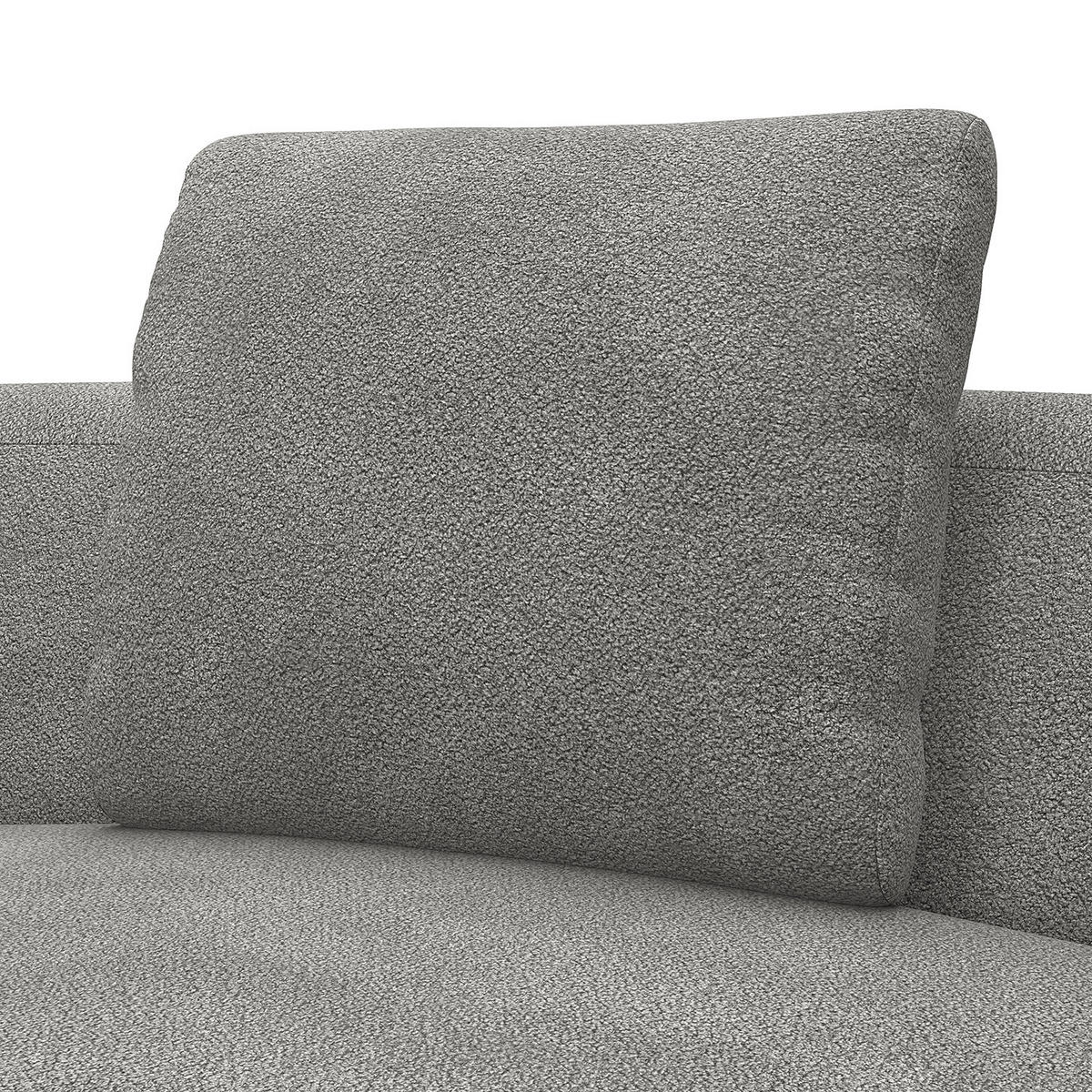 ECKSOFA mit Rundecke - Schwarz/Grau, Kunststoff/Textil (340/225cm) - home24