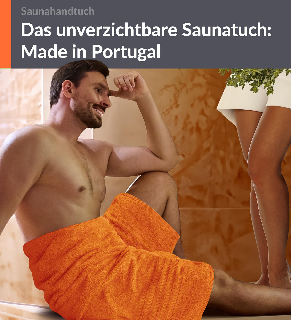 SAUNATUCH London Clementinen Orange 80x220 cm - Orange, Textil (80/220cm) - Lashuma