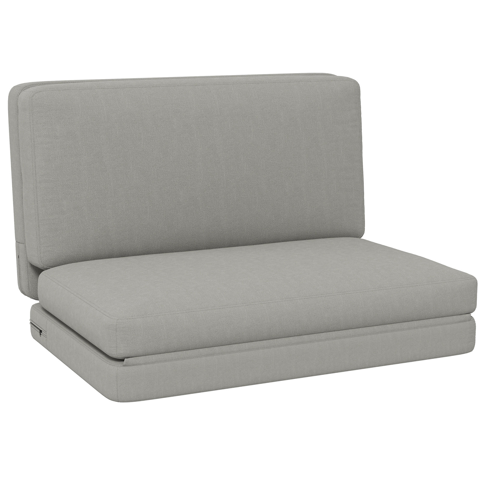 BODENSOFA 3-in-1, bis 240 kg belastbar, Hellgrau - Hellgrau, Kunststoff (275/10/120cm) - HOMCOM