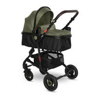 KINDERWAGEN 2 in 1 Alba grün Adapter umbaubar Wickeltasche Moskitonetz - Grün, Metall (102/66/122cm) - Lorelli
