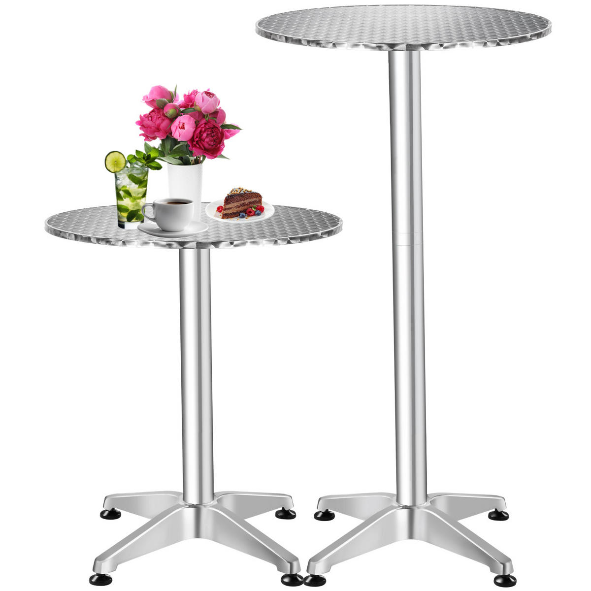 STEHTISCH Frederic,60 x 70/110 cm,grau - Grau, Metall (60/114/60cm) - tectake