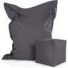 XXL-SITZSACK + Pouf 2er Set - 140x180cm - Anthrazit, Textil (140/25/180cm) - Green Bean