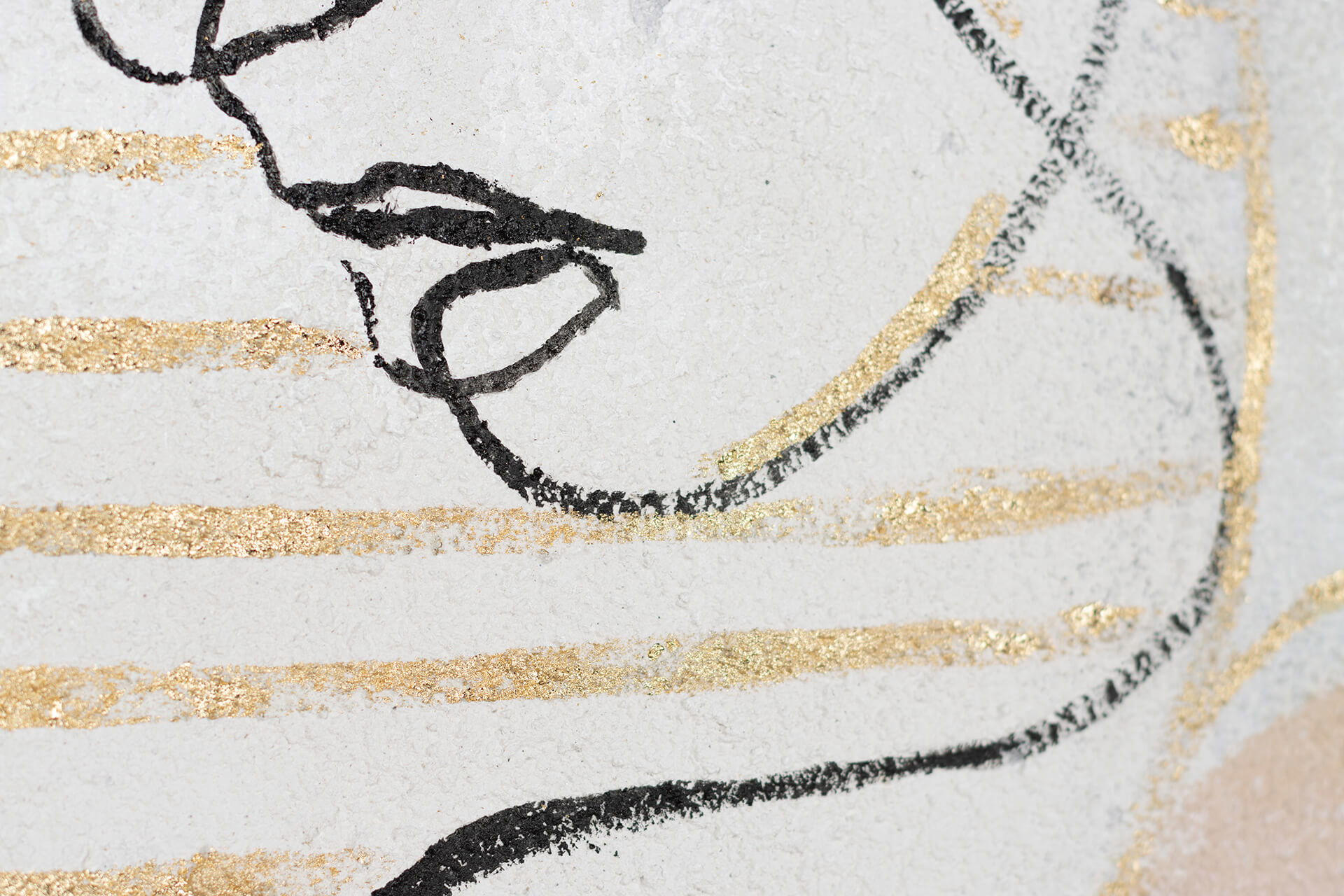 ACRYLBILD HANDGEMALT 50/75 cm - Beige/Schwarz, Holz/Textil (1/75cm) - KUNSTLOFT