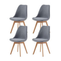 ESSZIMMERSTUHL 4er Set Skandinavisches Design Leinen Grau - Grau, Textil (47.5/82/41cm)