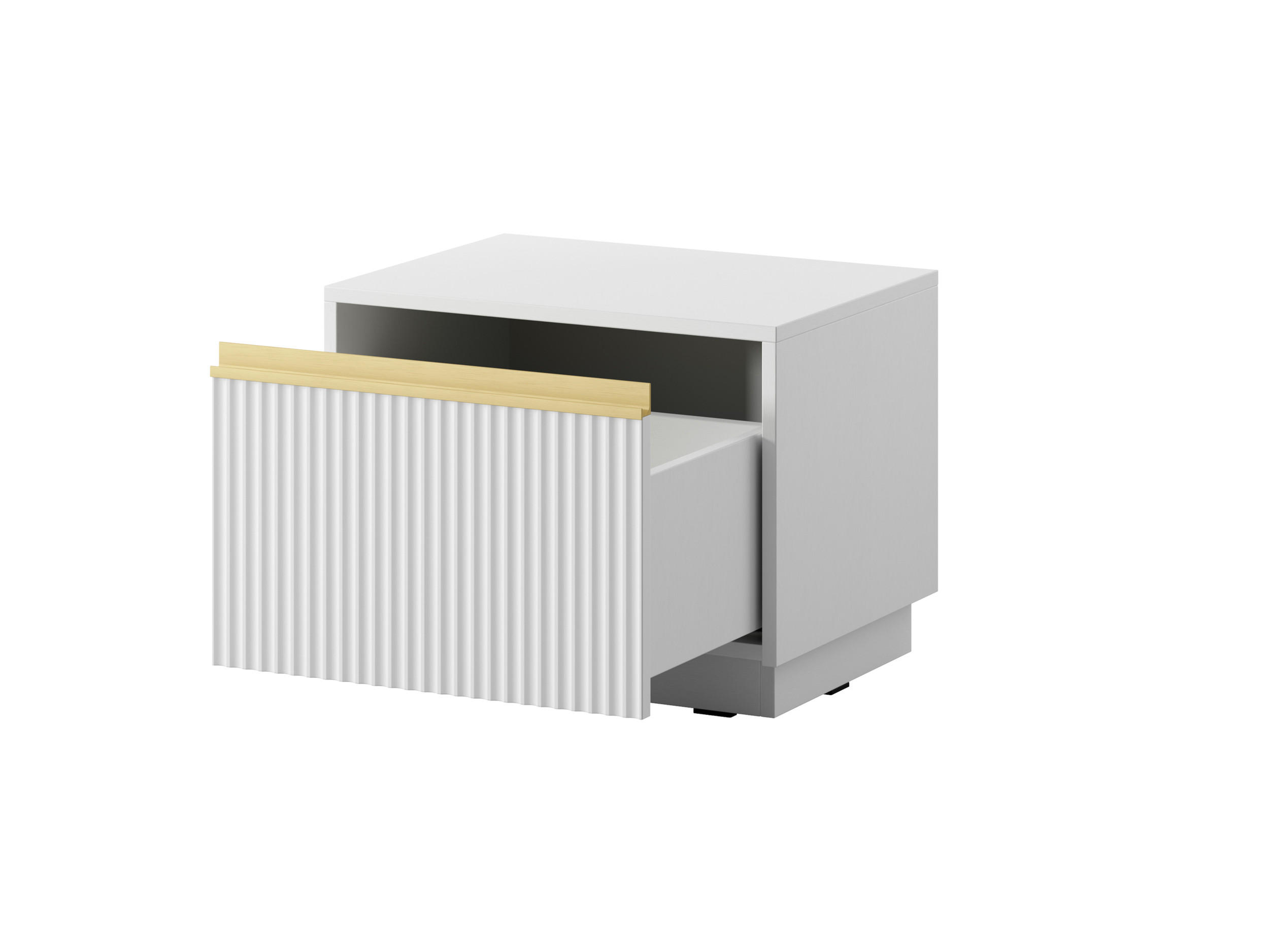 NACHTTISCH - Nachtschrank Delu S54 - Weiß - Weiß, Holzwerkstoff (54/42/39cm) - Möblo