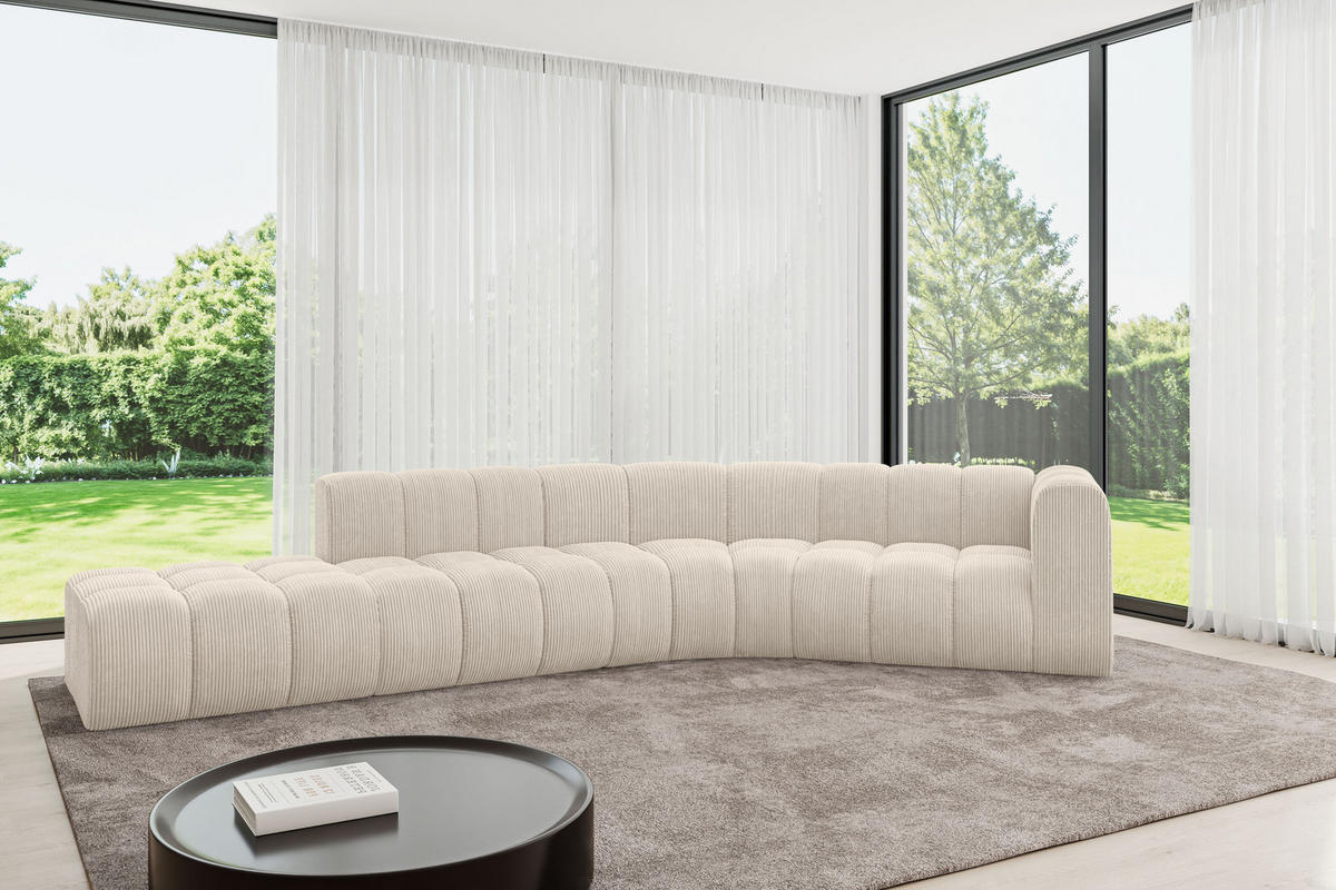 ECKSOFA modulares Sofa Tilmo-L1 - 399x194x70 cm Beige - Beige, Holzwerkstoff/Textil (399/194cm) - ALTDECOR