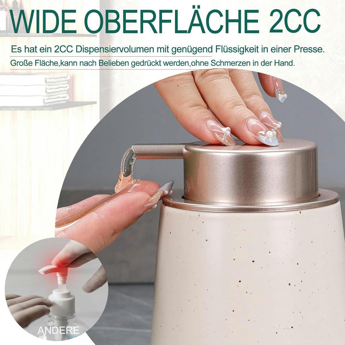 SEIFENSPENDER Keramik Beige 350ml - Beige, Keramik (9/12/9cm)