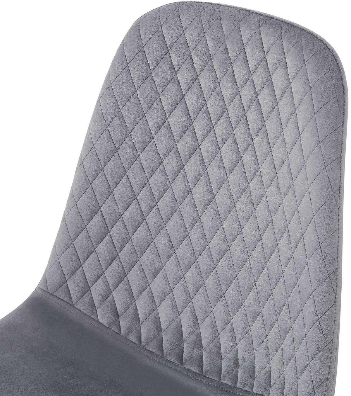 STUHL Samt Grau - Schwarz/Grau, Textil/Metall (44/88/54cm) - CLP