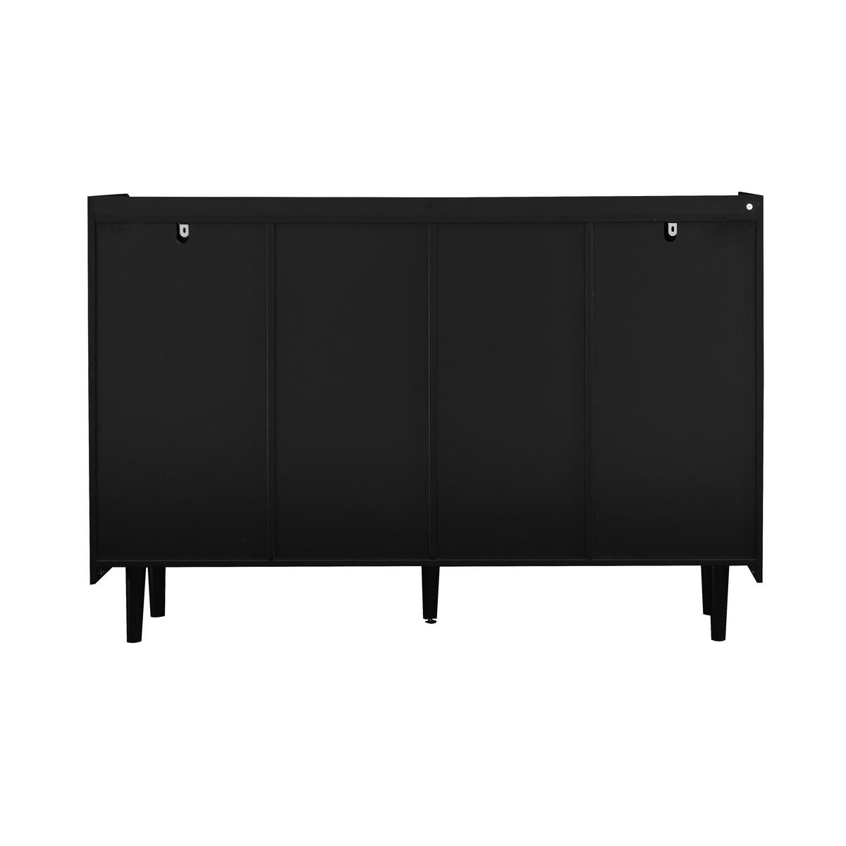 SIDEBOARD DE-38875 120/40/80 cm 2 Schubladen und offene Fächer Schwarz/Rot - Rot, Holzwerkstoff (120/80/40cm) - ComfortXL