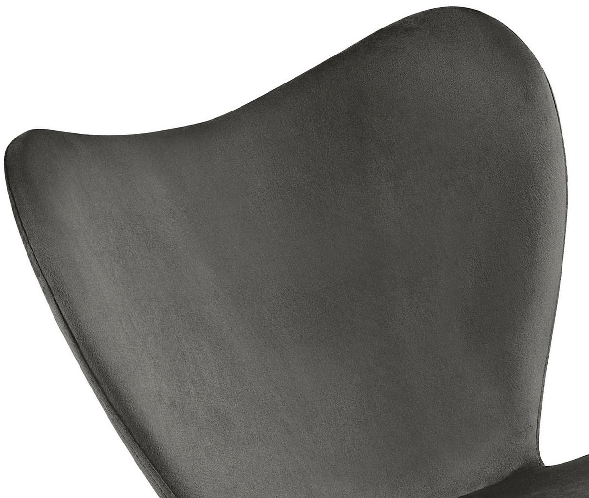 ESSZIMMERSTUHL Samt Anthrazit - Anthrazit/Schwarz, Textil/Metall (50/80/58cm) - CLP