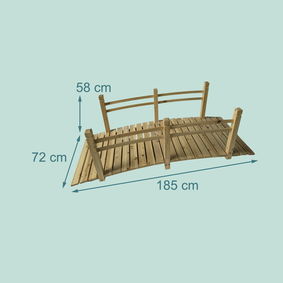 ZÁHRADNÝMOST - svetlohnedá, drevo (72/185/58cm) - Relaxdays