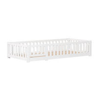 KINDERBETT 90x200 cm - mit abnehmbarem Rausfallschutz und Lattenrost - ohne Matratze - Weiß - Weiß, Holz (90/200cm) - DELFA