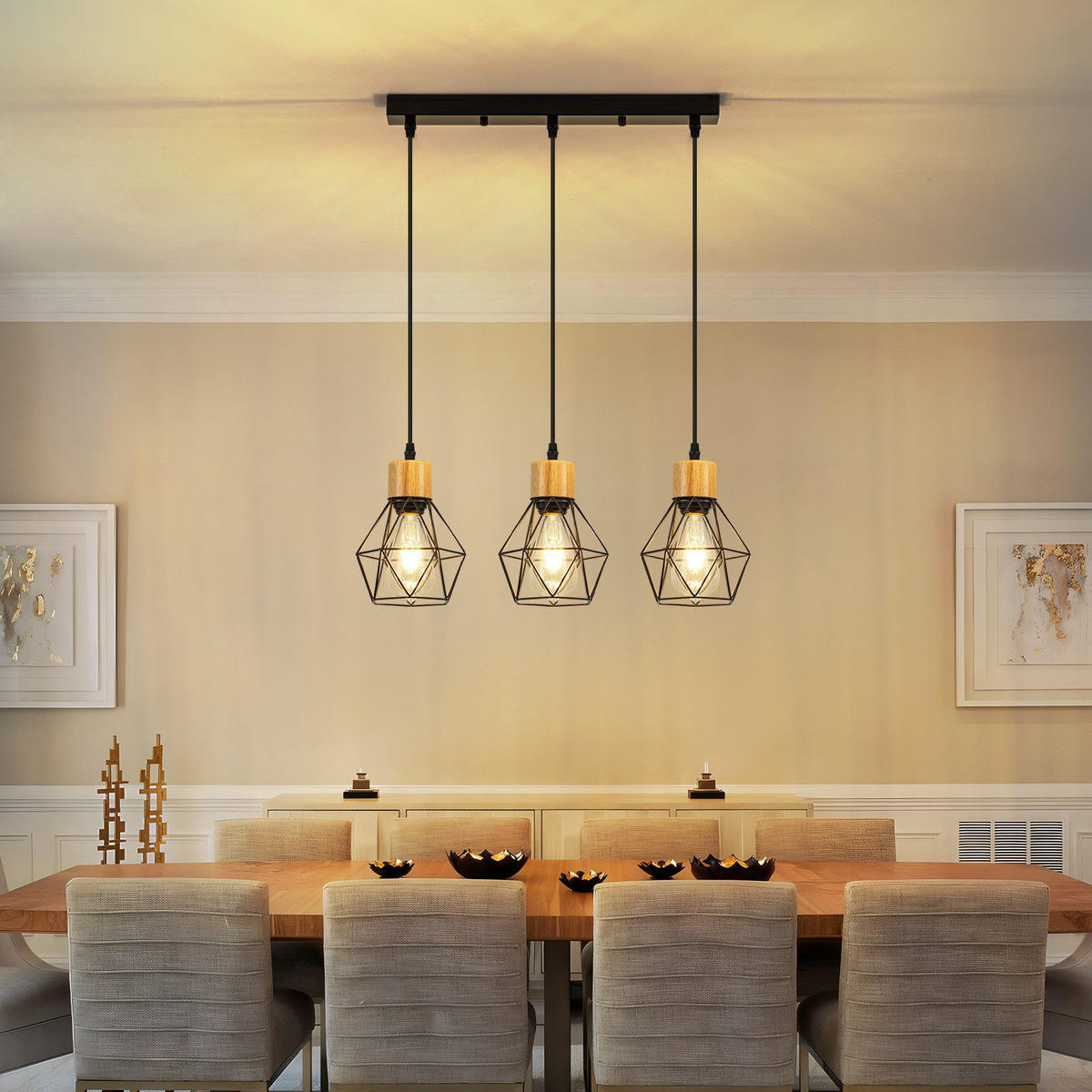 PENDELLEUCHTE BERG Ⅲ 43/15/146 cm - Schwarz, Metall (43/15/146cm) - Nettlife