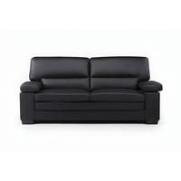 SOFA - 3 Personen - leder - schwarz Mimas - Schwarz, Leder (210/97/89cm) - Vente-Unique