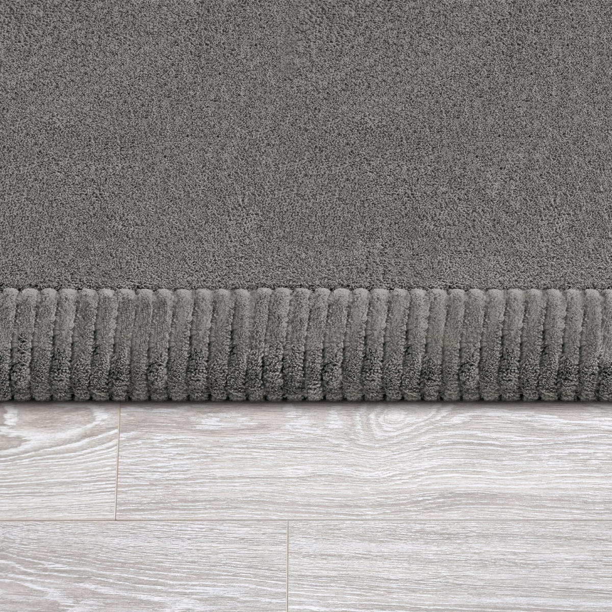 KURZFLORTEPPICH Waschbar, einfarbig, aus Polyester, Grau, Ø 80 cm - Grau, Textil (80/80cm) - KADIMA DESIGN