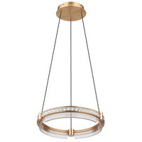 LED HÄNGELEUCHTE Blondie Kristalle Gold - Goldfarben, Metall (40/40/120cm) - Globo Lighting