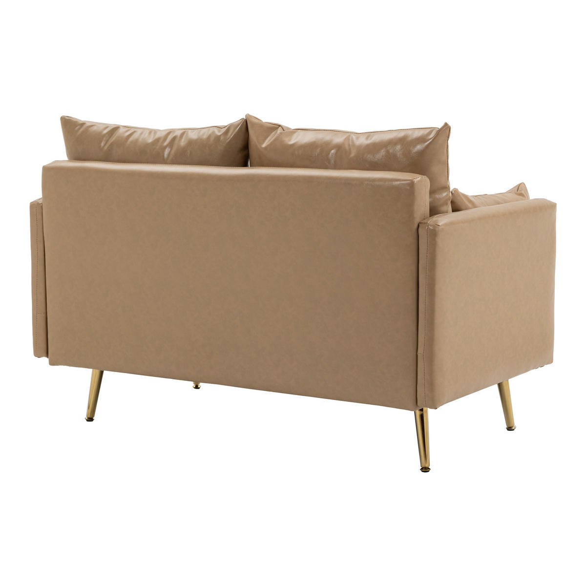 SOFA Sysmä - Goldfarben/Cappuccino, Holz/Metall (122/72/65cm) - [en.casa]