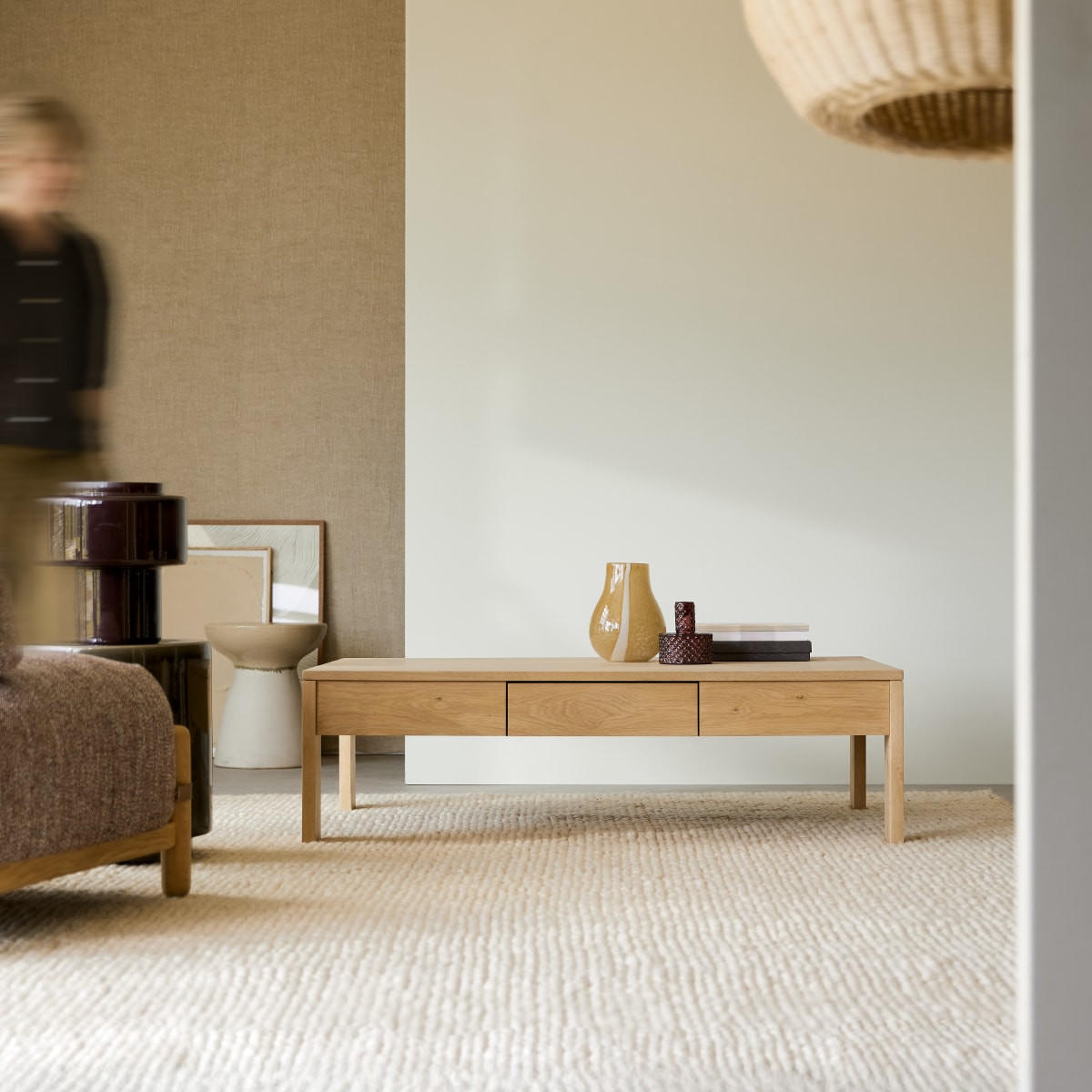 COUCHTISCH Eden Natur aus Eiche - Naturfarben, Holz (80/120/35cm) - Tikamoon