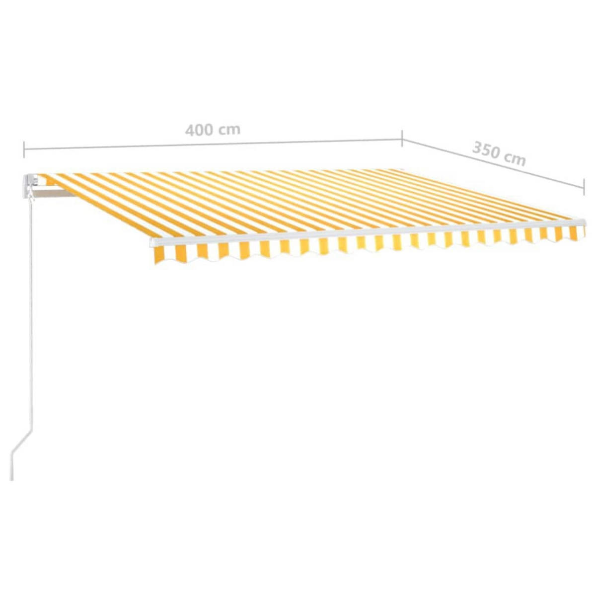 MARKISE Manuell Einziehbar 400/350 Cm Gelb Und Weiss - Gelb, Metall (400/350cm) - vidaXL