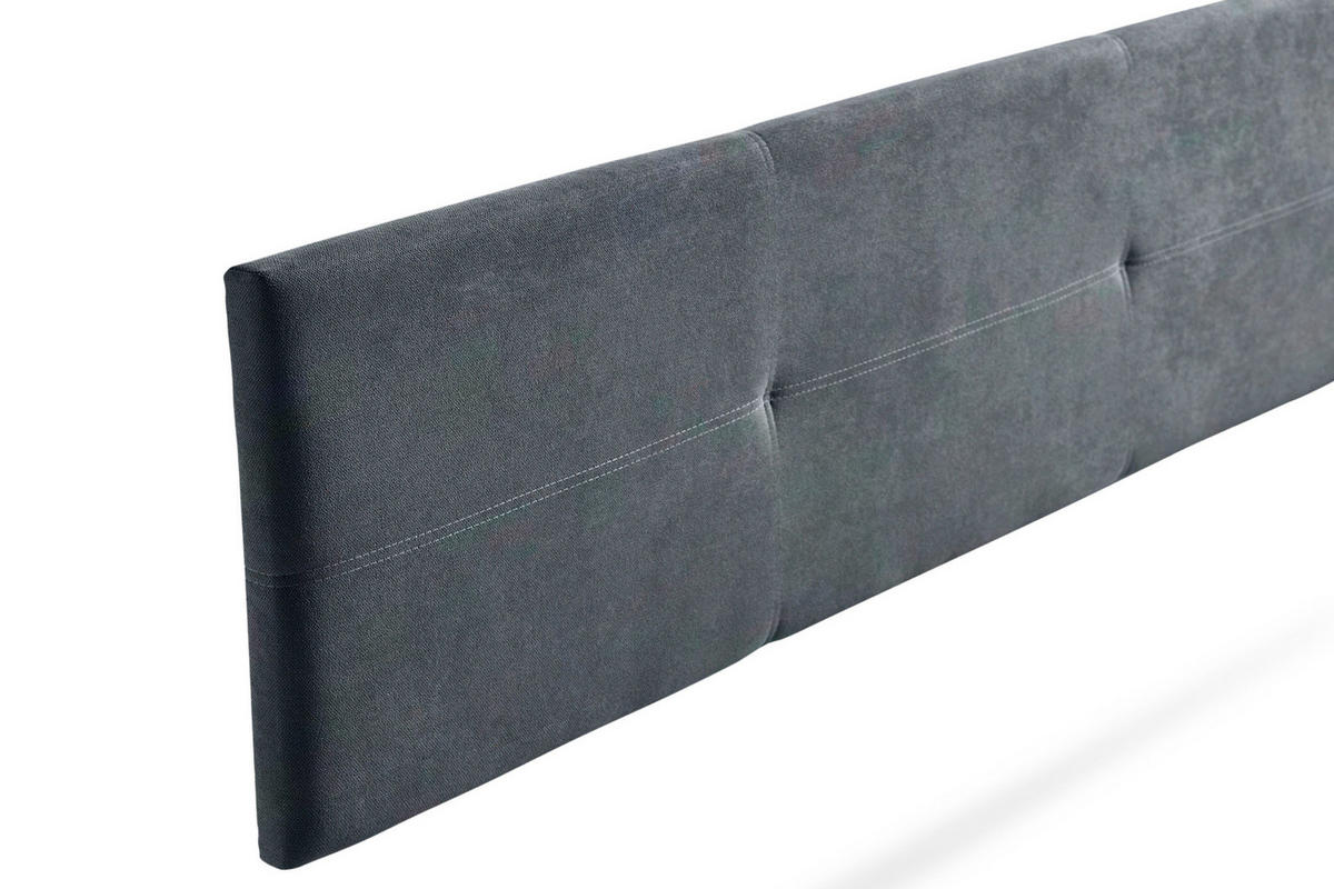 Kopfteil gepolstert ALMA Aqualine 160x50x5 cm - Dunkelgrau - Moonia - Dunkelgrau, Holz (160/5/50cm)
