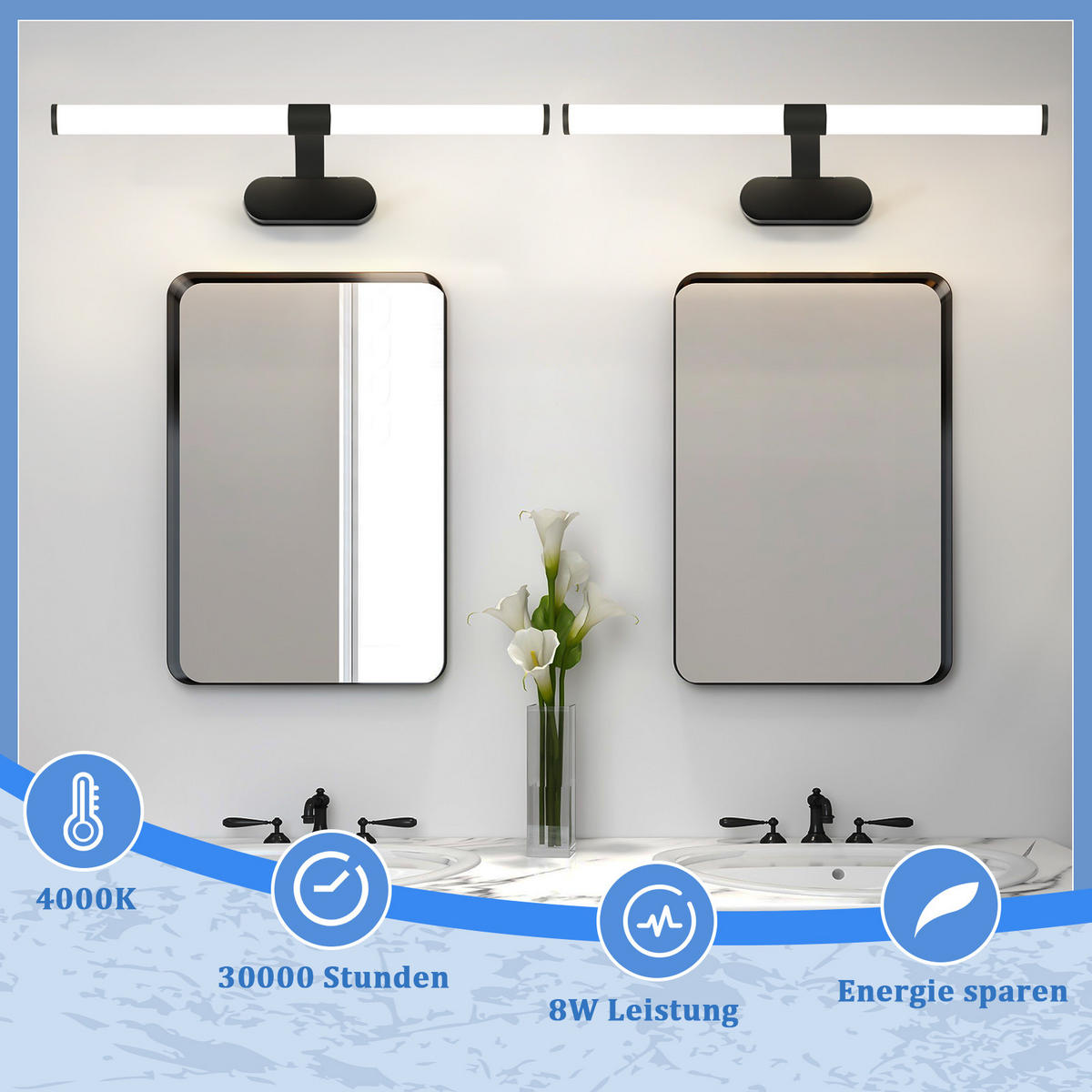 SPIEGELLEUCHTE Halle 60/9.6/16.8 cm - Schwarz, Metall (60/9.6/16.8cm) - Nettlife