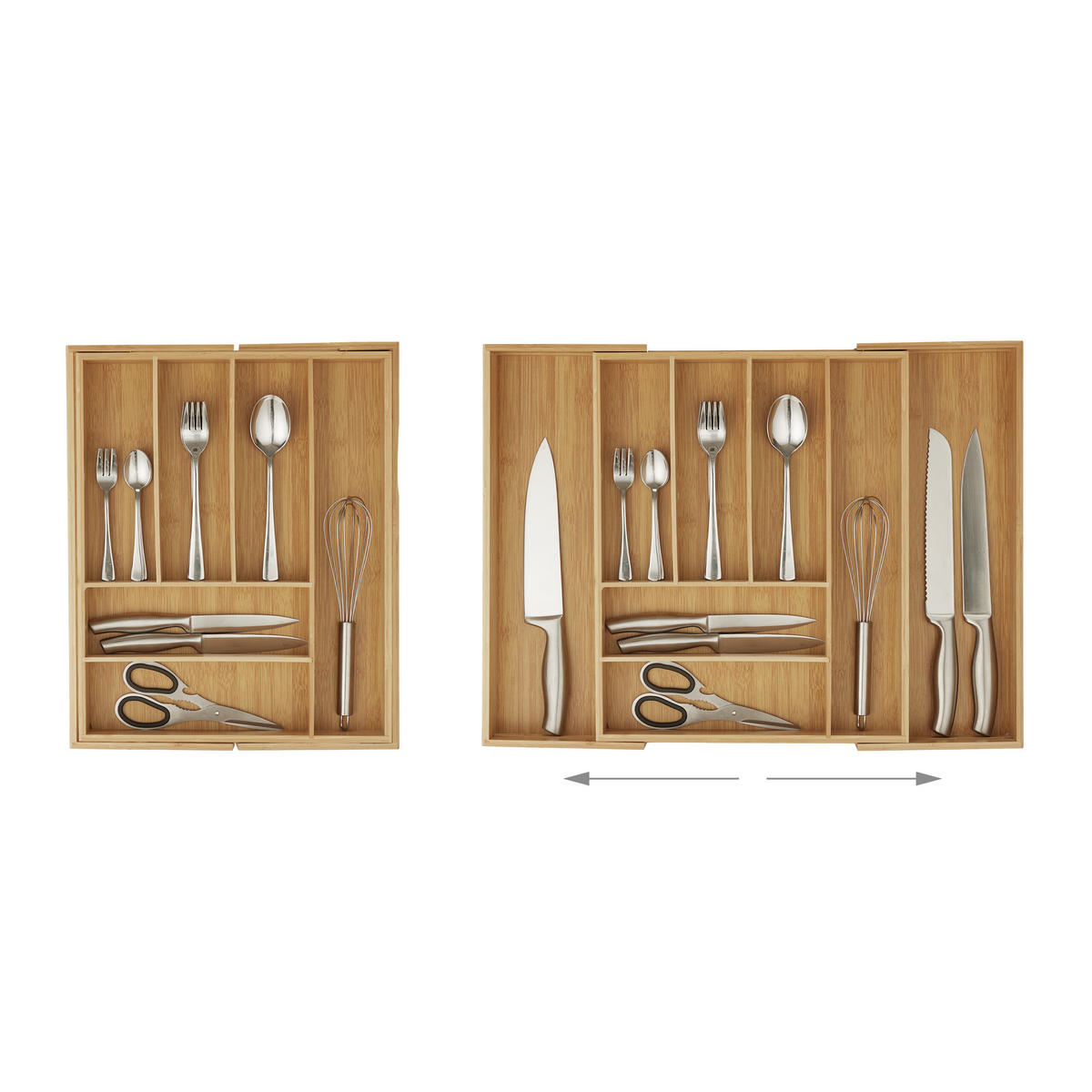 BESTECKKASTEN - Hellbraun, Holz/Holzwerkstoff (57.5/6.5/43cm) - Relaxdays